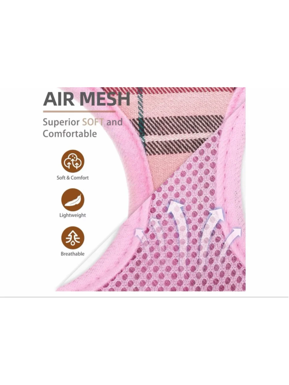 NEW PUPTECK Soft Mesh Dog Harness Leash Set Pet Puppy Cat Comfort Padded Vest L